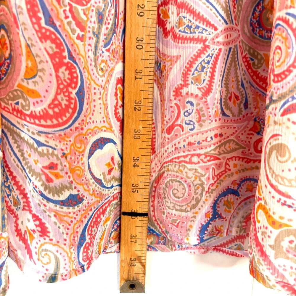 Tommy Hilfiger St. Tropez Pink Paisley Tie‎ Shift Dress Sz L Tropical Vacation
